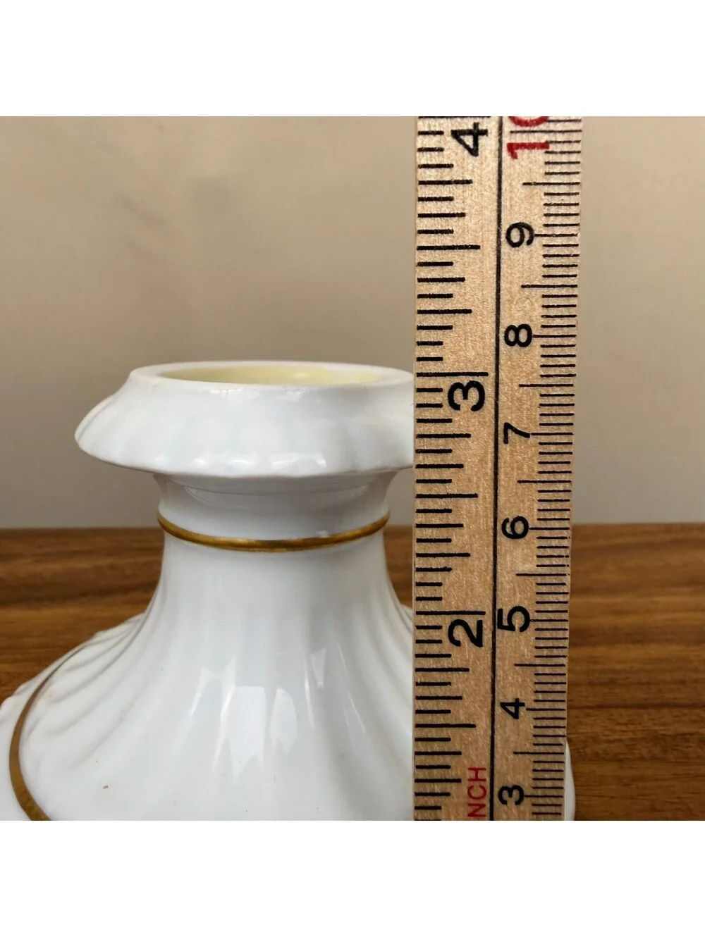 Vintage Limoges France for Chamart White Porcelain Cake Stand Base Gold Trim